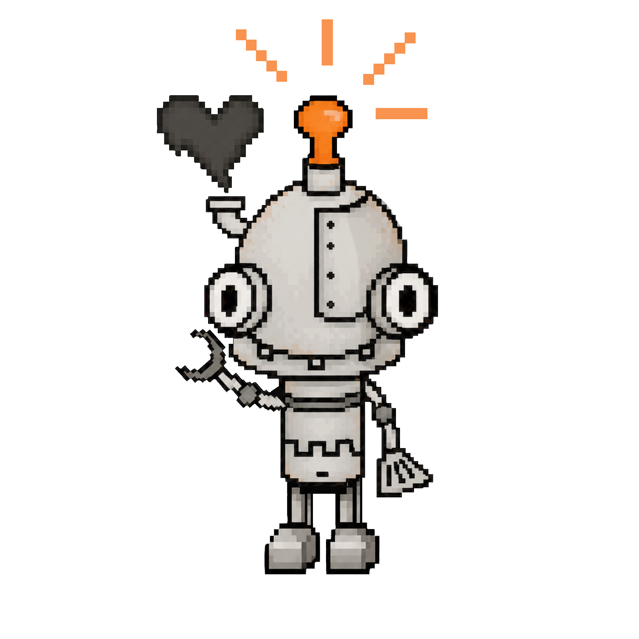 Eddy, the Creativity mascot waving